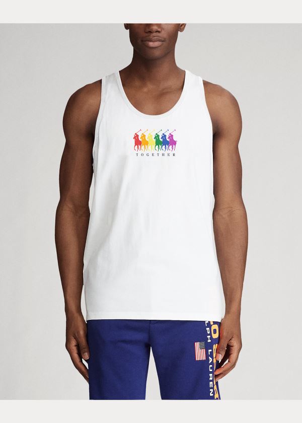 Men's Polo Ralph Lauren Pride Cotton Graphic Tank Tops | 037925OPG